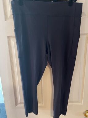 Lululemon Black High Rise Leggings Pockets Drawstring Size 16